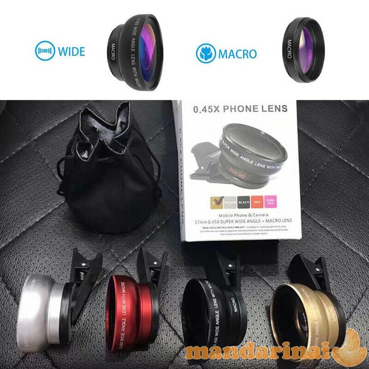 0.45X plataus formato objektyvas telefonui