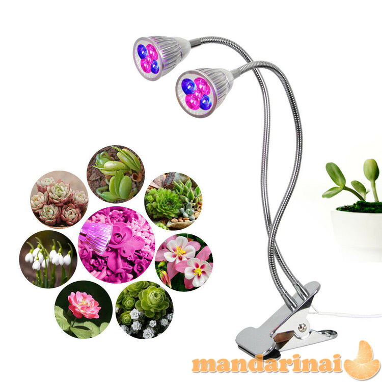 Pilno spektro šviestuvas augalų auginimui su 2 lempomis