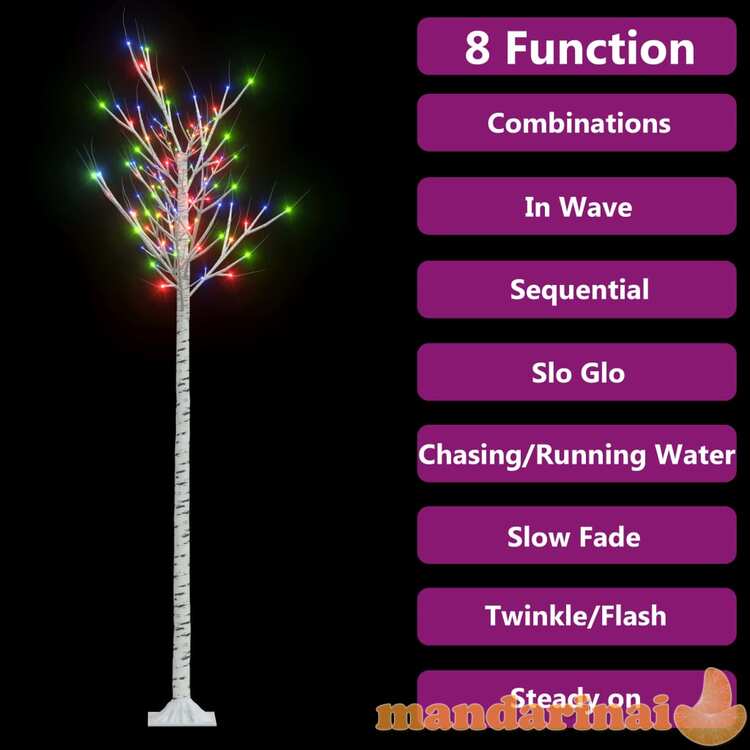 Kalėdinis medis, 2,2m, su 200 įvairių spalvų led lempučių