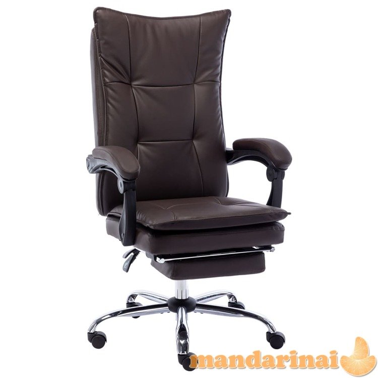 Biuro kėdė, rudos spalvos, dirbtinė oda