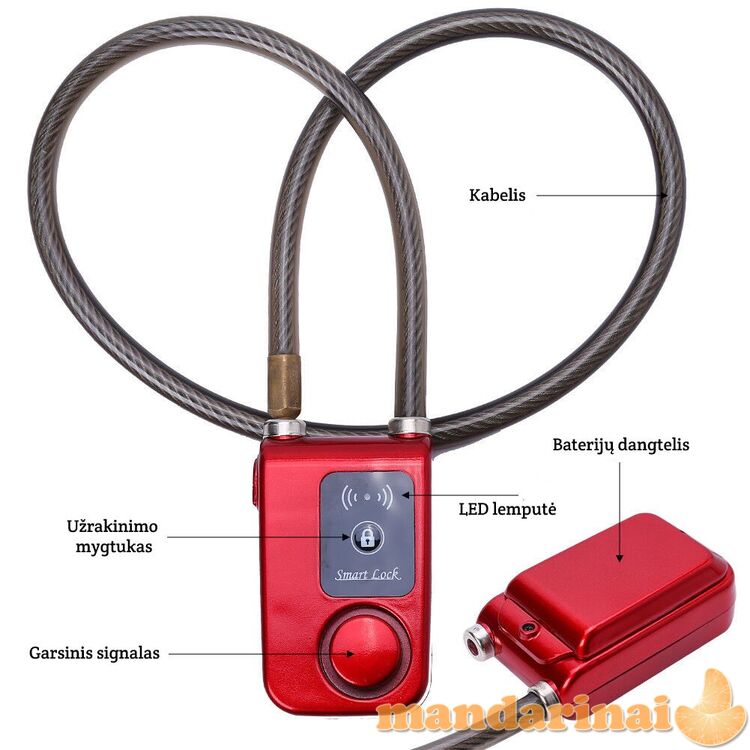 Išmanioji dviračio spyna su signalizacija