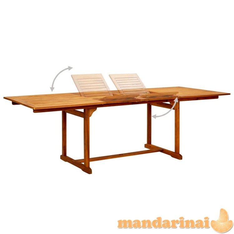 Sodo valgomojo stalas, (160–240)x100x75cm, akacijos masyvas