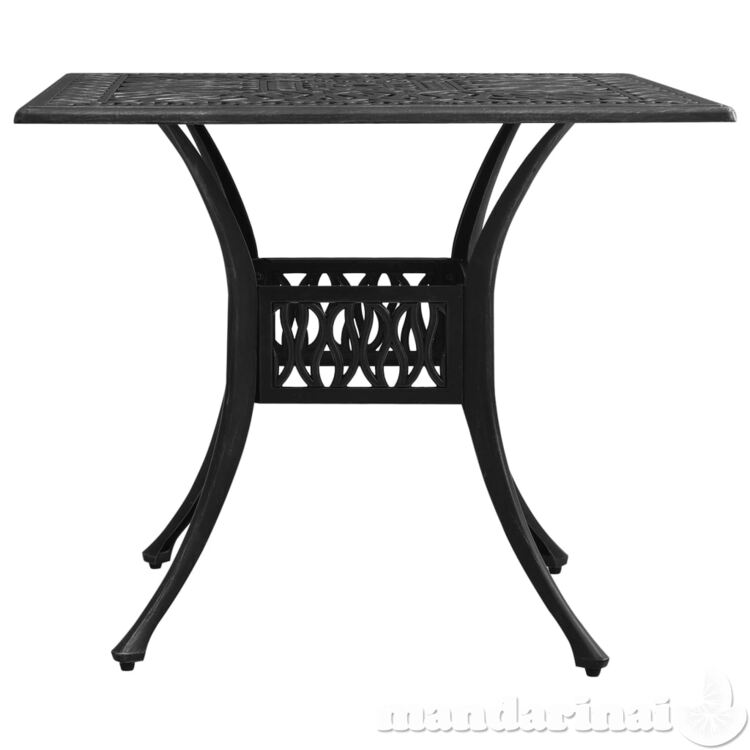Sodo staliukas, juodos spalvos, 90x90x73cm, lietas aliuminis