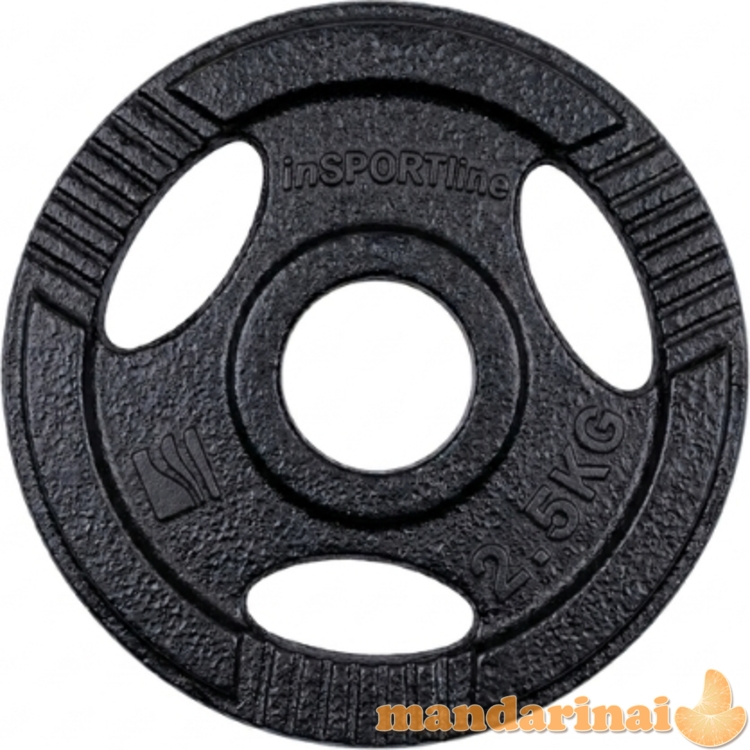 Cast Iron Olympic Weight Plate inSPORTline Hamerton Black 2.5 kg, 50 mm