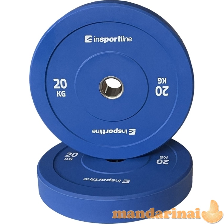 Guminis svorio diskas inSPORTline Bumper Plate Go 20 kg 50 mm