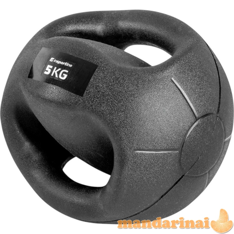 Kim&scaron;tinis kamuolys su rankenomis inSPORTline Grab Me 5 kg