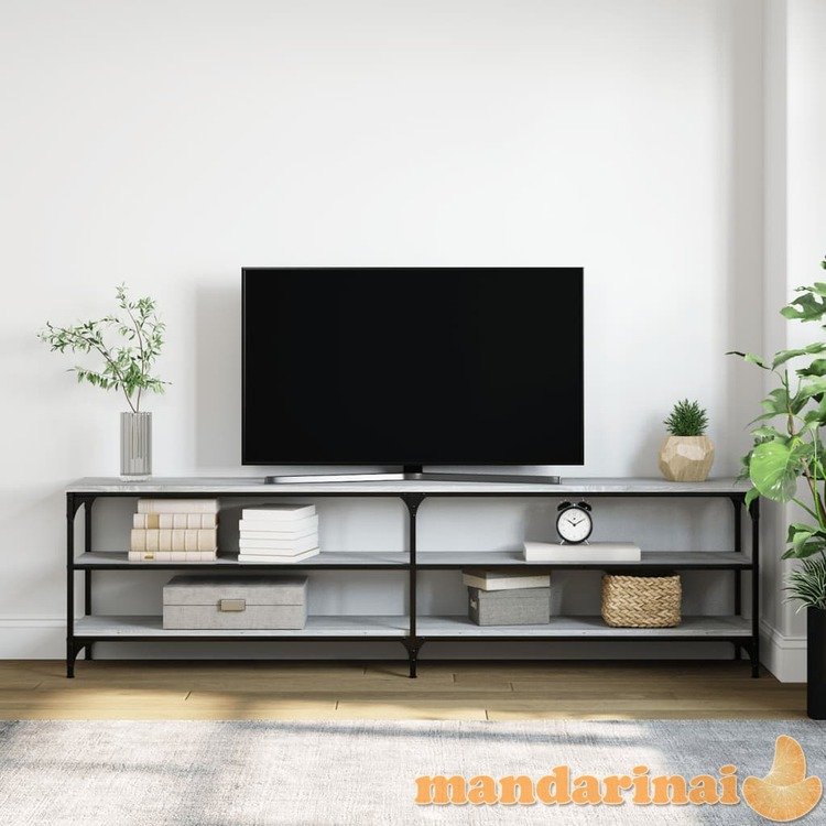 Televizoriaus spintelė, pilka, 180x30x50cm, mediena ir metalas