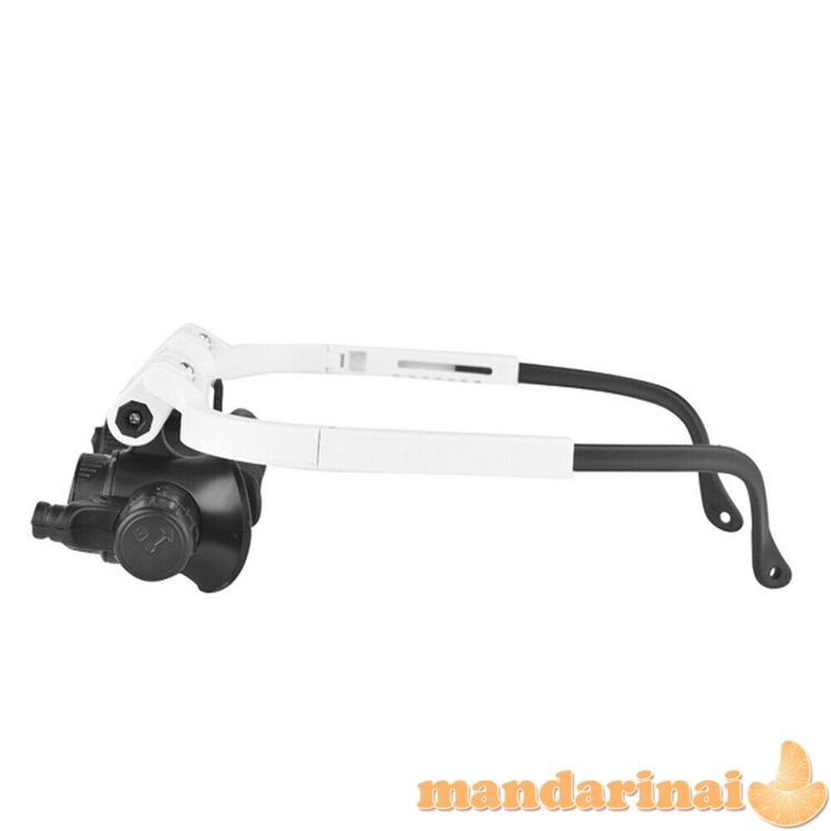 Iki 23X kartų didinantys akiniai su LED apšvietimu