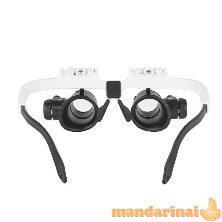 Iki 23X kartų didinantys akiniai su LED apšvietimu