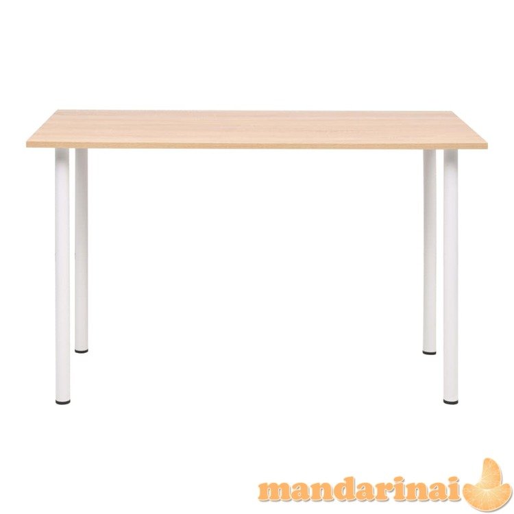 Valgomojo stalas, 120x60x73cm, ąžuolo ir balta spalva