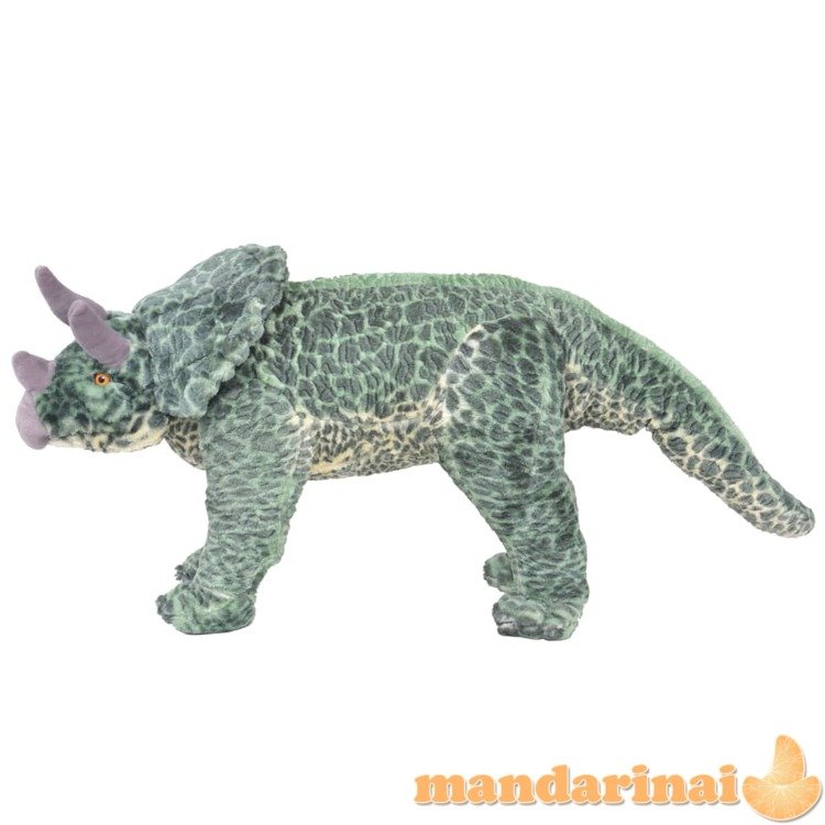 Stovintis pliušinis žaislas triceratopsas, žalios spalvos, xxl