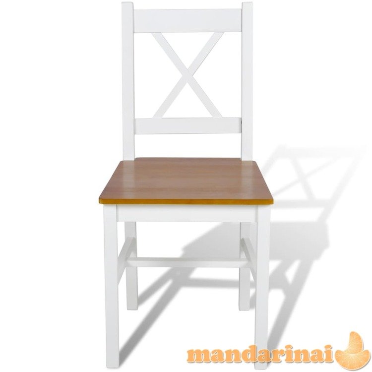 Valgomojo kėdės, 4 vnt., baltos, pušies mediena