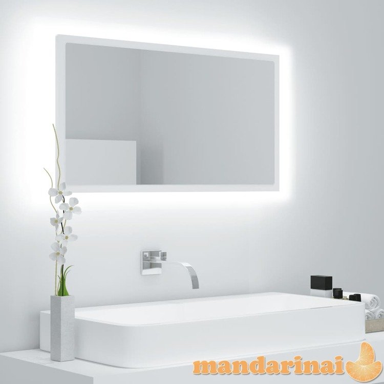 Vonios veidrodis led, baltas, 80x8,5x37cm, mdp, ypač blizgus