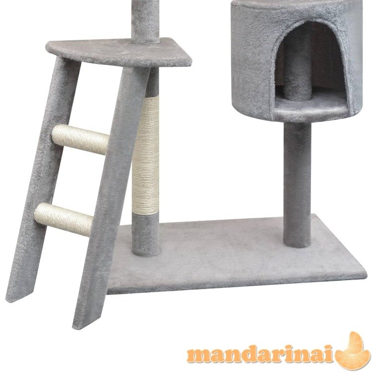 Draskyklė katėms su stovais iš sizalio, 150cm, pilka
