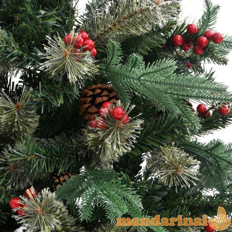 Kalėdų eglutė su pušies kankorėžiais, žalia, 150cm, pvc ir pe