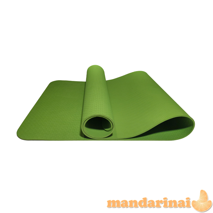 Gimnastikos/jogos kilimėlis TPE su raštu KP-188 Žalias