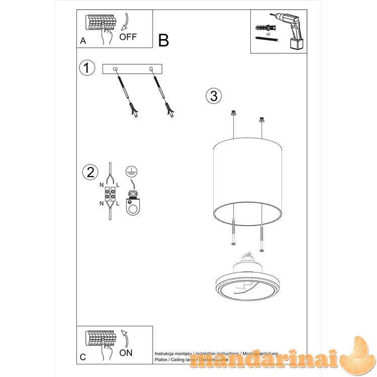„Tiube“ Lubinis šviestuvas juoda