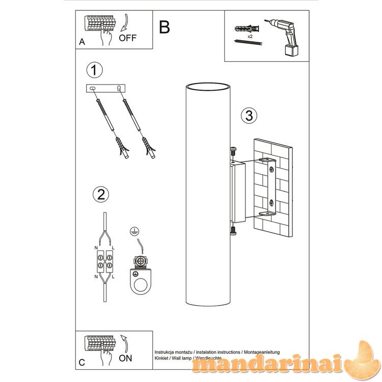 Sienų lemputė Lagos 2 juoda
