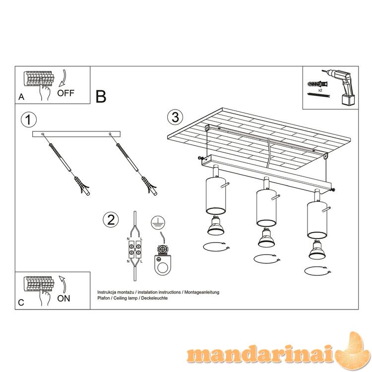 Lubinis šviestuvas žiedas 3 pilka 6