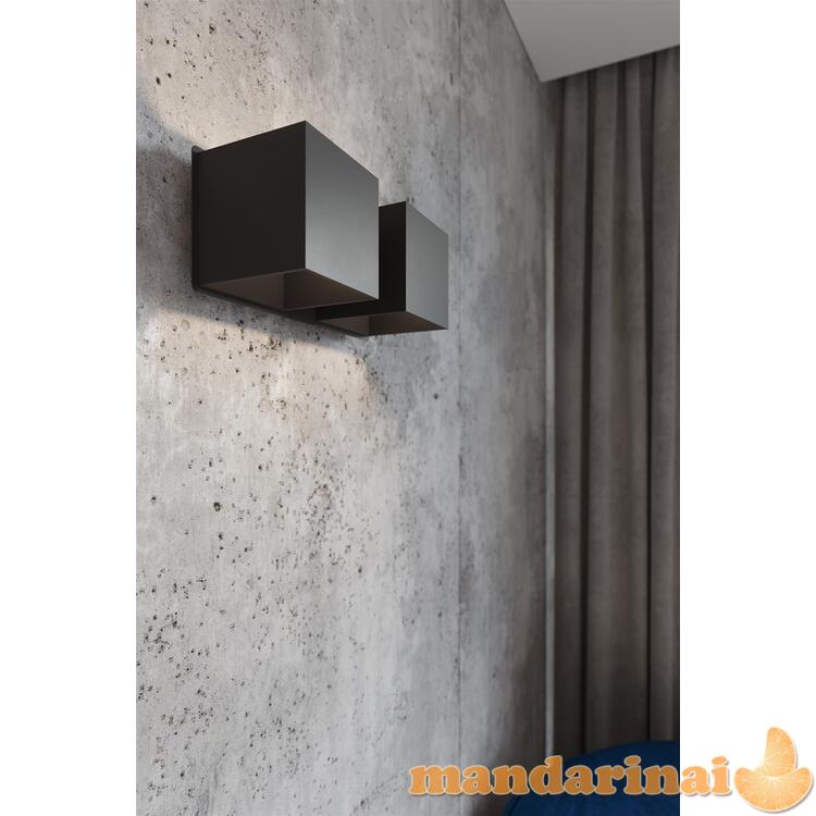 Sieninis šviestuvas Quad 2 juodas