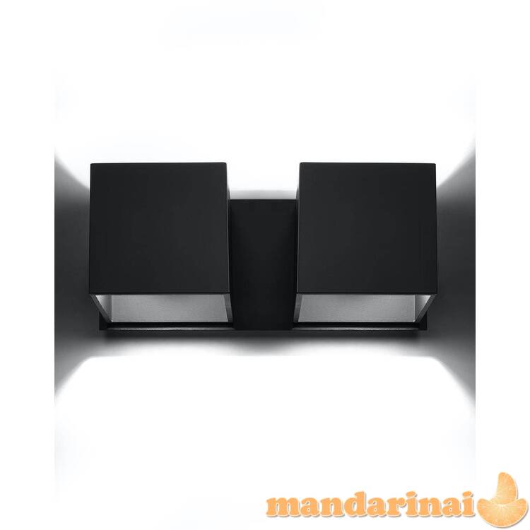 Sieninis šviestuvas Quad 2 juodas