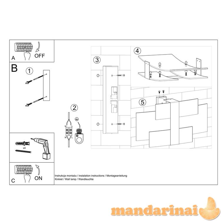 Sieninis šviestuvas Celia chromas 4
