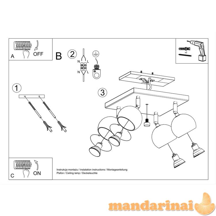 OCULARELubinis šviestuvas 4 baltos 4
