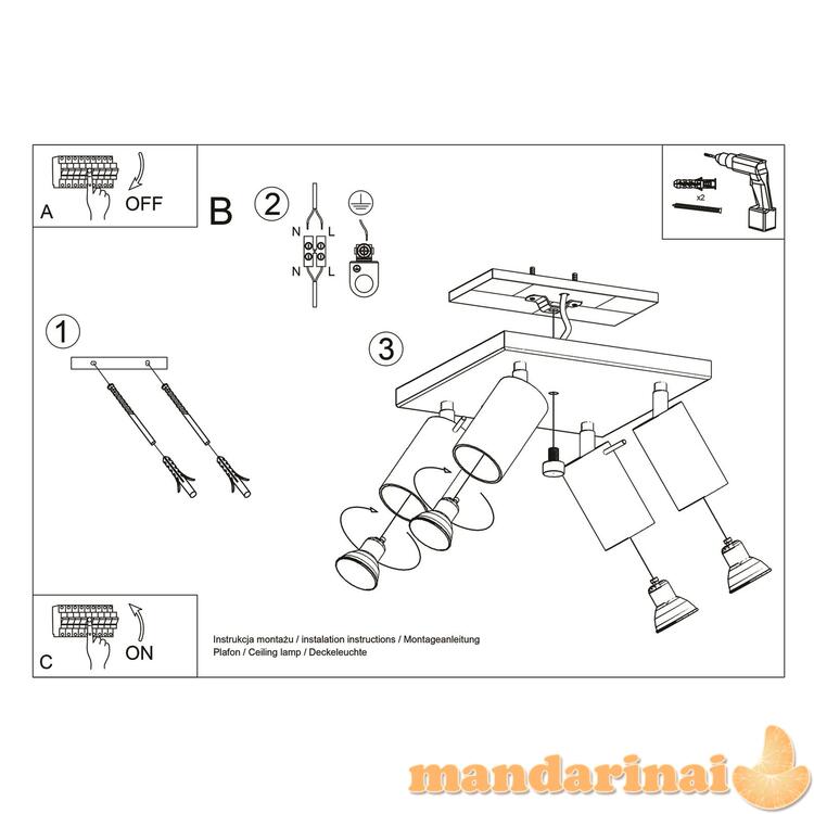 Lubinis šviestuvas žiedas 4 chromas 7