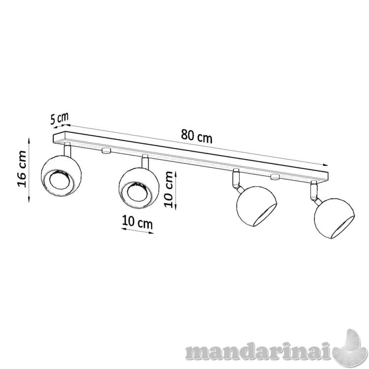 OCULARELubinis šviestuvas 4L juodas spalvos 3