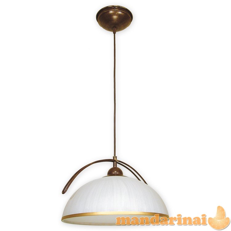 Flex viengubas pakabinamas šviestuvas - 1 lemputė - rudas + auksinė ornamentai 