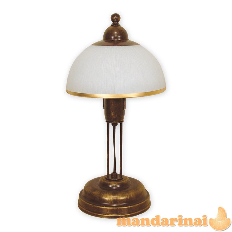 Flex stalinis šviesuvas - 1 lemputė - rudas + auksinė ornamentai 