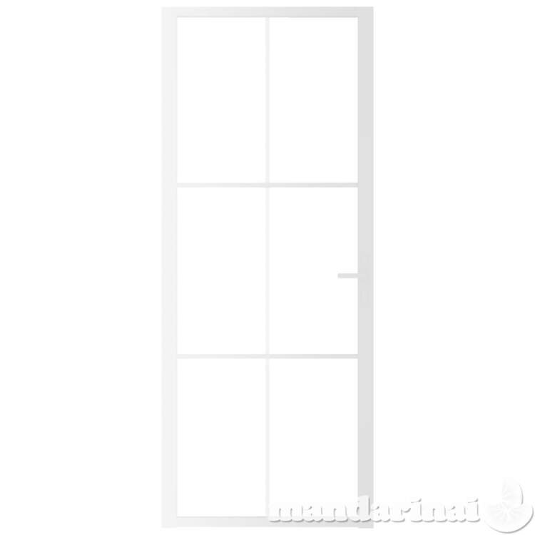 Vidaus durys, baltos, 83x201,5cm, esg stiklas ir aliuminis