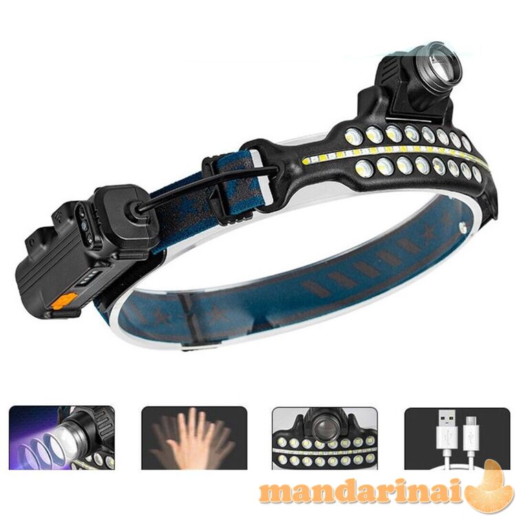 Įkraunamas galvos prožektorius