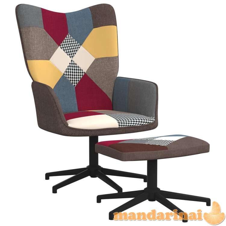 Poilsio kėdė su pakoja, audinys, skiautinio dizaino