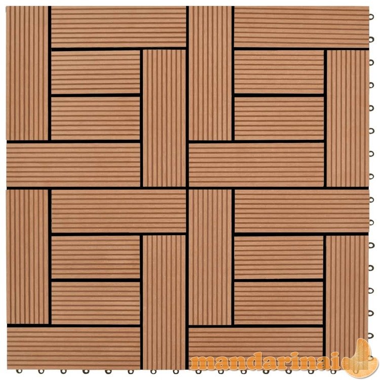 Rudos terasinės plytelės, 1 m2, 11 vnt.,  30 x 30 cm, wpc