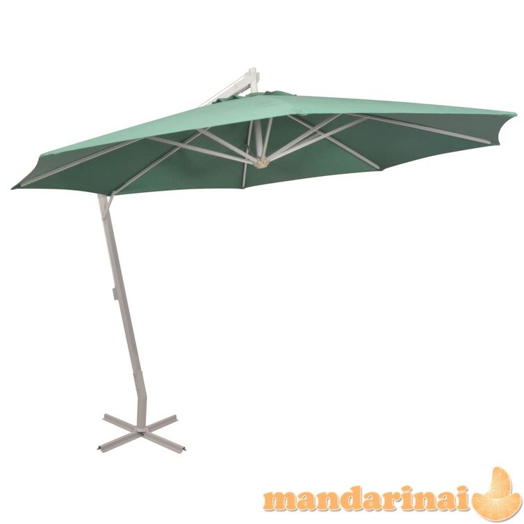 Pakabinamas skėtis nuo saulės, 350cm, alium. kotas, žalias