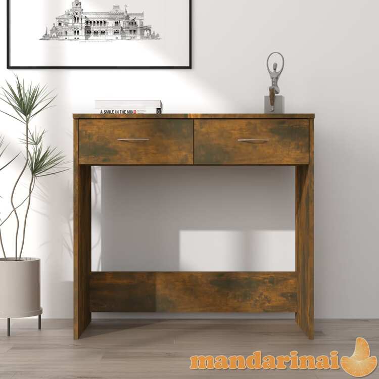 Rašomasis stalas, dūminio ąžuolo spalvos, 80x40x75cm, mediena