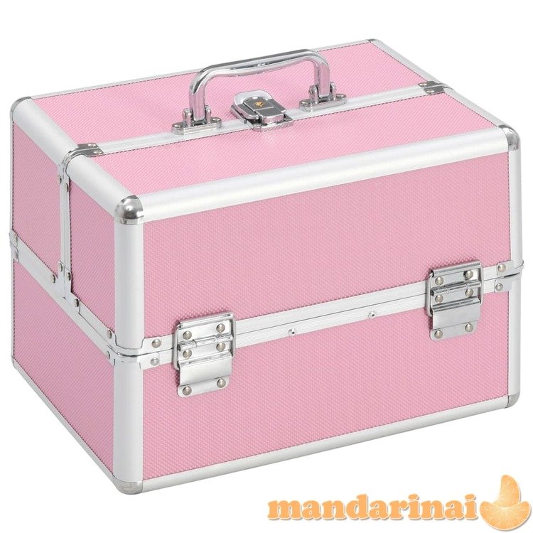 Kosmetinis lagaminas, rožinės spalvos, 22x30x21 cm, aliuminis
