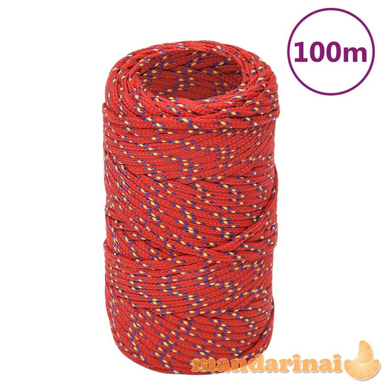 Valties virvė, raudonos spalvos, 2mm, 100m, polipropilenas