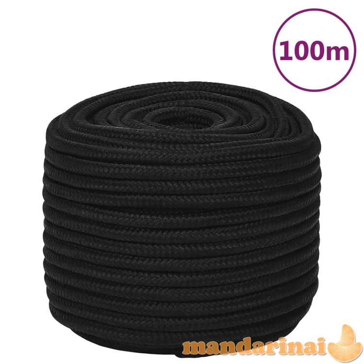 Darbo virvė, juodos spalvos, 12mm, 100m, poliesteris