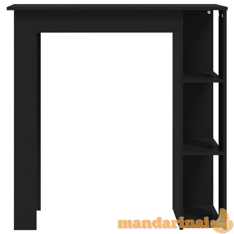 Baro stalas su lentyna, juodos spalvos, 102x50x103,5cm, mdp