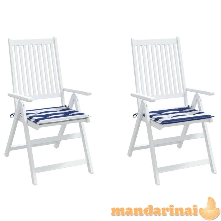 Kėdės pagalvėlės, 2vnt., mėlynos/baltos, 50x50x3cm, audinys