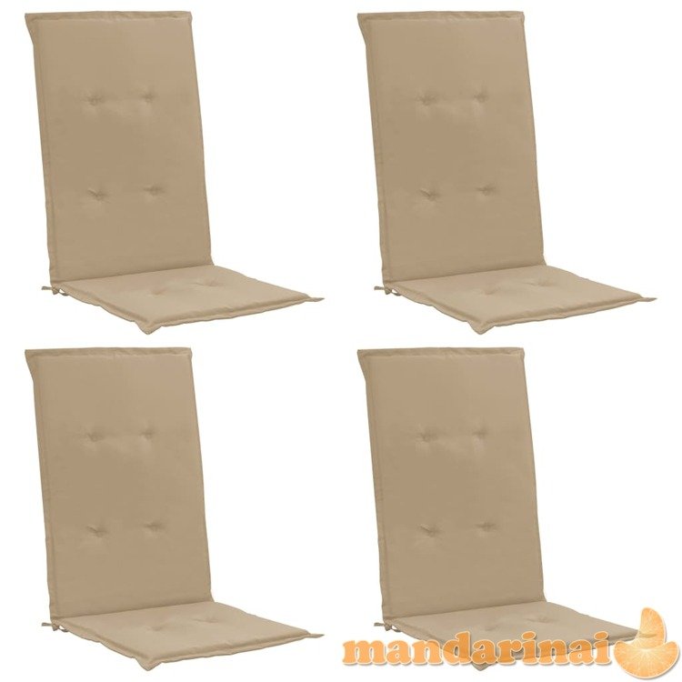 Sodo kėdės pagalvėlės, 4vnt., smėlio spalvos, 120x50x3cm