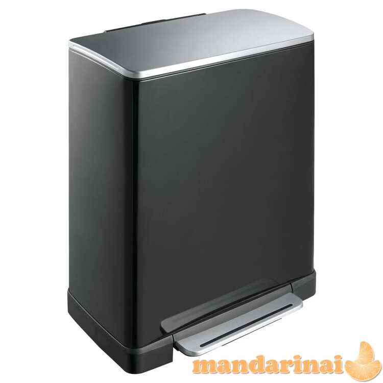 Eko Šiukšliadėžė su pedalu e-cube, matinės juodos spalvos, 50l