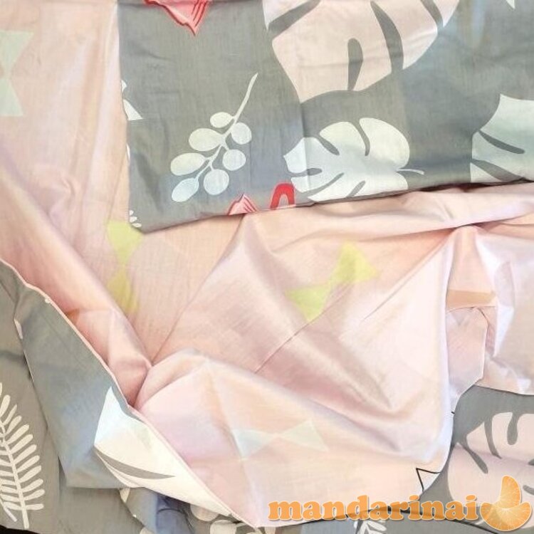 Trijų dalių dvipusis patalynės komplektas "Flamingo istorija", 200x220 cm