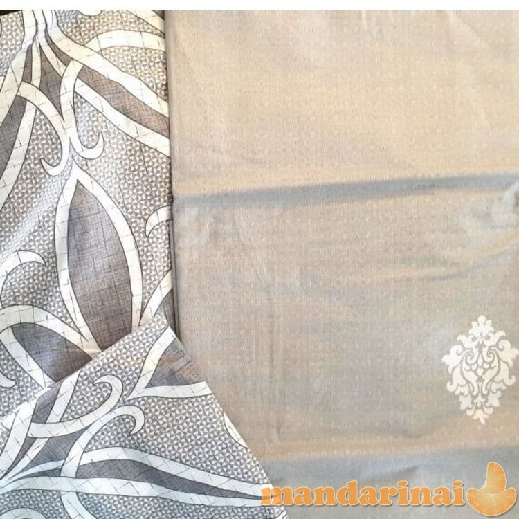 Keturių dalių dvipusis patalynės komplektas "Pilkas sapnas", 200x220 cm