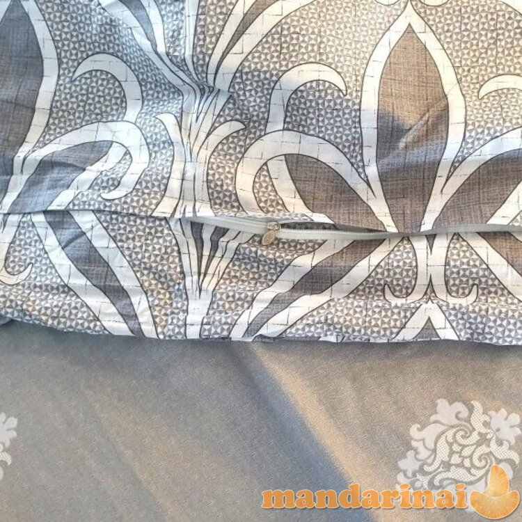 Keturių dalių dvipusis patalynės komplektas "Pilkas sapnas", 200x220 cm