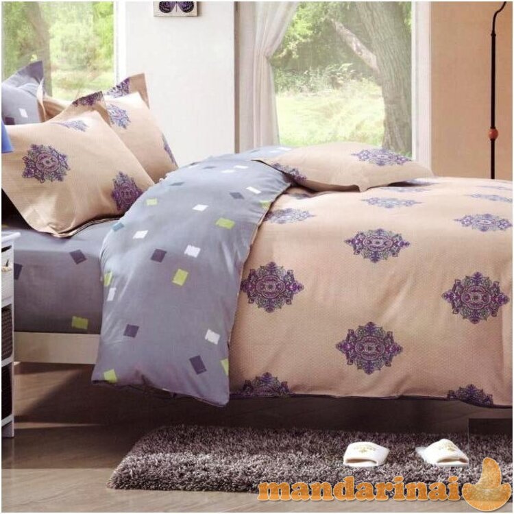 Keturių dalių dvipusis patalynės komplektas "Tikrasis Pasaulis", 200x220 cm