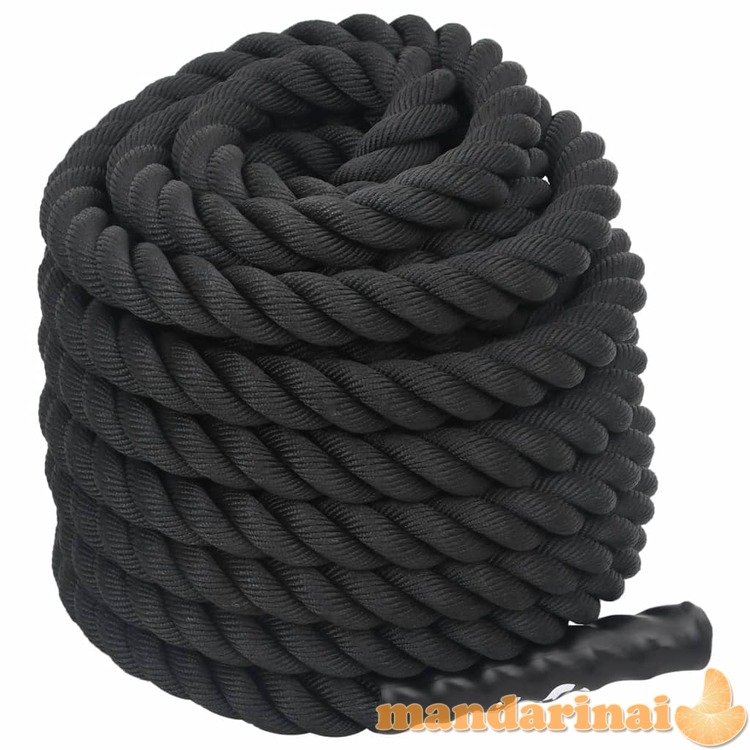 Jėgos virvė, juodos spalvos, 12m, 9kg, poliesteris