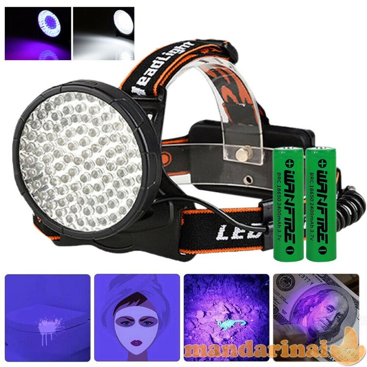 Pakraunamas kombinuoto veikimo UV prožektorius ant galvos